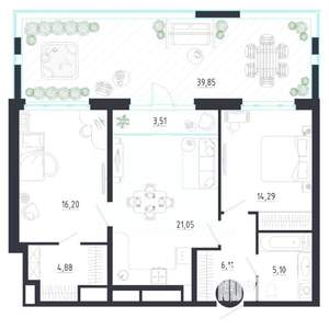 1-к квартира, строящийся дом, 111м2, 1/8 этаж
