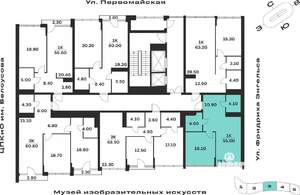 1-к квартира, вторичка, 55м2, 2/9 этаж