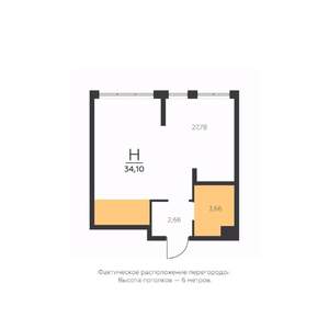 1-к квартира, строящийся дом, 34м2, 5/5 этаж