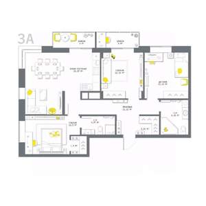 3-к квартира, вторичка, 98м2, 24/25 этаж