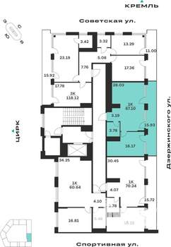 1-к квартира, вторичка, 67м2, 7/10 этаж
