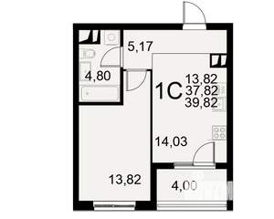 1-к квартира, вторичка, 40м2, 10/11 этаж