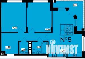 2-к квартира, строящийся дом, 82м2, 2/9 этаж