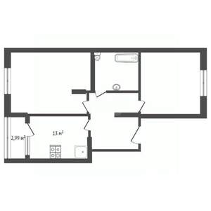 3-к квартира, вторичка, 55м2, 5/6 этаж