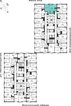 1-к квартира, строящийся дом, 45м2, 10/25 этаж