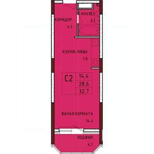 Студия квартира, строящийся дом, 33м2, 5/17 этаж