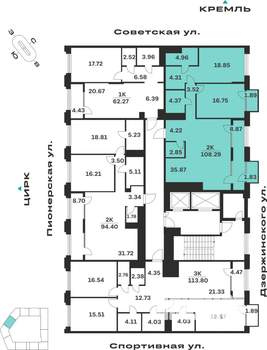 2-к квартира, вторичка, 108м2, 6/10 этаж
