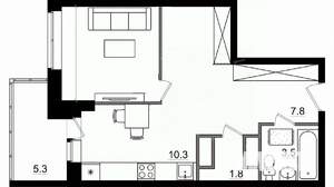 1-к квартира, вторичка, 39м2, 19/22 этаж