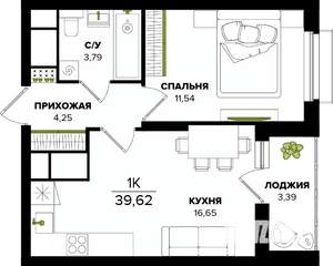 1-к квартира, вторичка, 40м2, 18/25 этаж