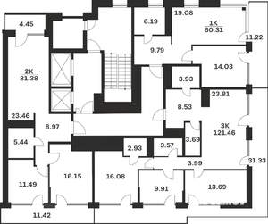 3-к квартира, вторичка, 121м2, 9/10 этаж