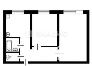 2-к квартира, вторичка, 45м2, 1/9 этаж
