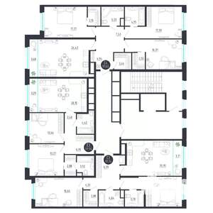 2-к квартира, строящийся дом, 81м2, 3/8 этаж