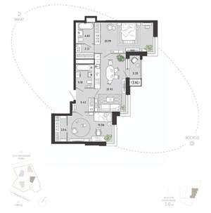 2-к квартира, вторичка, 85м2, 16/21 этаж