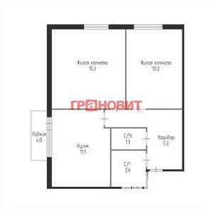 2-к квартира, вторичка, 46м2, 1/4 этаж