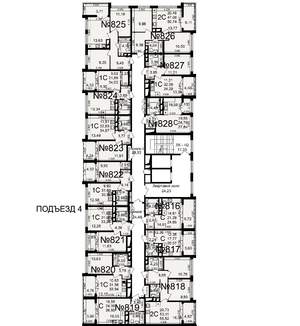 1-к квартира, строящийся дом, 32м2, 17/18 этаж