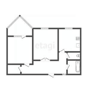 2-к квартира, вторичка, 52м2, 6/9 этаж