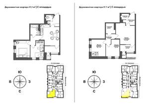 2-к квартира, сданный дом, 57м2, 13/13 этаж