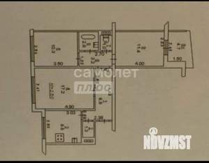 3-к квартира, вторичка, 61м2, 9/9 этаж