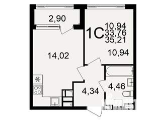 1-к квартира, вторичка, 35м2, 8/20 этаж