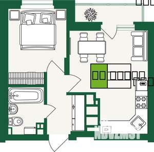 1-к квартира, строящийся дом, 37м2, 8/9 этаж