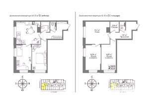 2-к квартира, вторичка, 62м2, 2/9 этаж