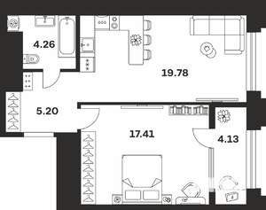1-к квартира, вторичка, 51м2, 2/10 этаж