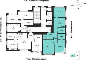 2-к квартира, вторичка, 82м2, 6/10 этаж