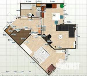 2-к квартира, вторичка, 53м2, 3/3 этаж