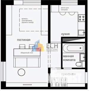1-к квартира, вторичка, 31м2, 2/5 этаж