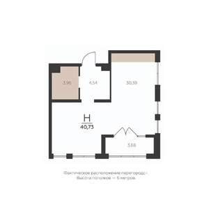 1-к квартира, строящийся дом, 41м2, 5/5 этаж