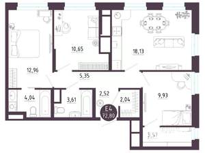 3-к квартира, вторичка, 73м2, 3/10 этаж