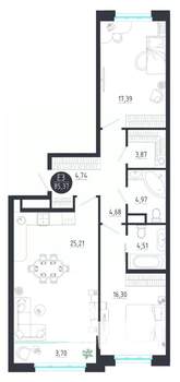 2-к квартира, строящийся дом, 85м2, 2/8 этаж