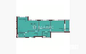 2-к квартира, вторичка, 82м2, 11/15 этаж