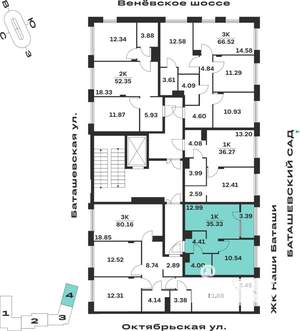 1-к квартира, вторичка, 35м2, 7/15 этаж