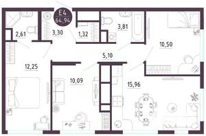 3-к квартира, вторичка, 65м2, 6/10 этаж