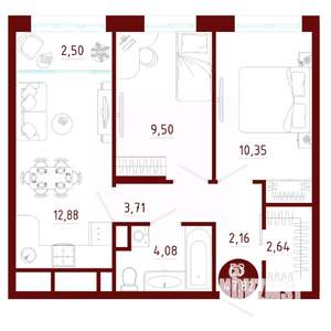2-к квартира, вторичка, 48м2, 4/10 этаж