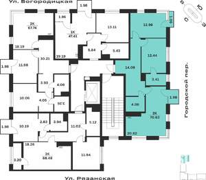 2-к квартира, вторичка, 71м2, 4/4 этаж