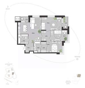 3-к квартира, вторичка, 111м2, 14/21 этаж