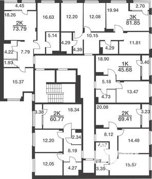 2-к квартира, вторичка, 69м2, 7/9 этаж