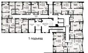 1-к квартира, вторичка, 46м2, 1/18 этаж