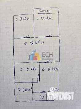 4-к квартира, вторичка, 62м2, 2/5 этаж