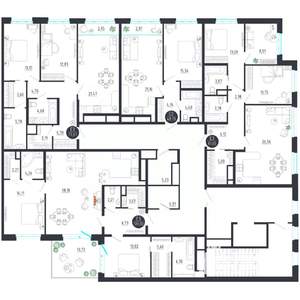 1-к квартира, строящийся дом, 48м2, 4/8 этаж