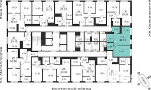 1-к квартира, вторичка, 44м2, 25/25 этаж