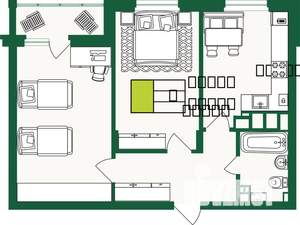 2-к квартира, строящийся дом, 63м2, 9/9 этаж