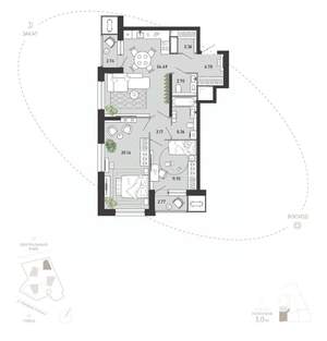 2-к квартира, вторичка, 81м2, 15/21 этаж