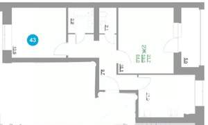 2-к квартира, сданный дом, 64м2, 2/5 этаж