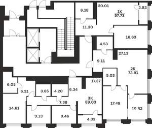 2-к квартира, вторичка, 74м2, 2/10 этаж