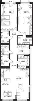 2-к квартира, вторичка, 137м2, 8/9 этаж
