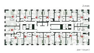 1-к квартира, строящийся дом, 33м2, 2/19 этаж