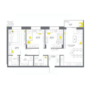 3-к квартира, вторичка, 90м2, 7/25 этаж